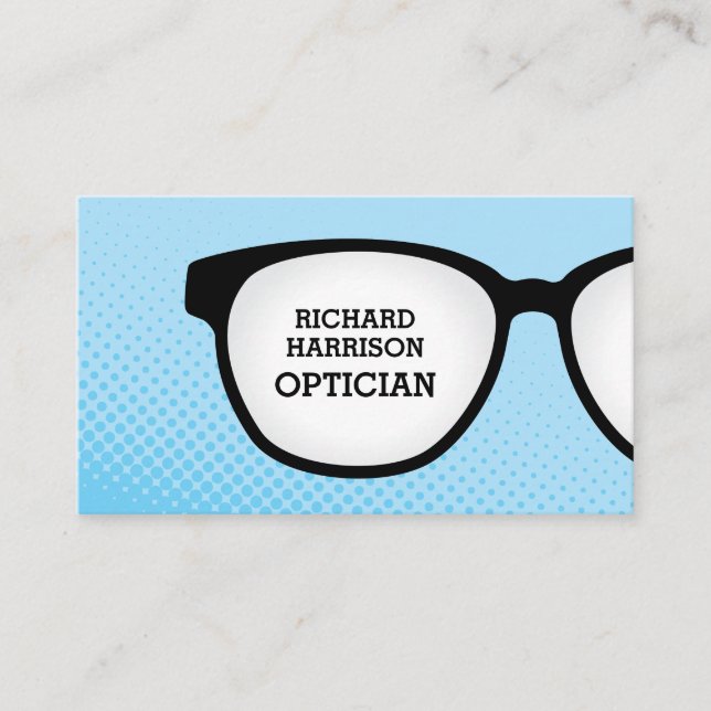 Optician Colourful Eyeglasses Business Card (Front)