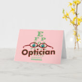 Optician--Eye chart Gifts Card (Yellow Flower)