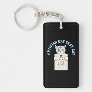 Optician Eye Test Cat Optometrist Ophthalmology Key Ring