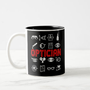 Optician Heart Optometrist Ophthalmologist Two-Tone Coffee Mug