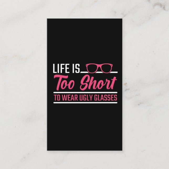 Optician Humor Eye Doctor Ugly Glasses Optometrist Business Card (Front)