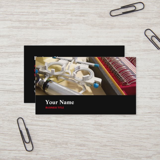Optician Optometrist Optical Technician Optometry  Business Card (Front/Back In Situ)