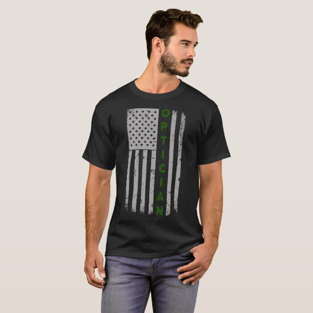 Optician U.S. Flag T-Shirt (Front Full)