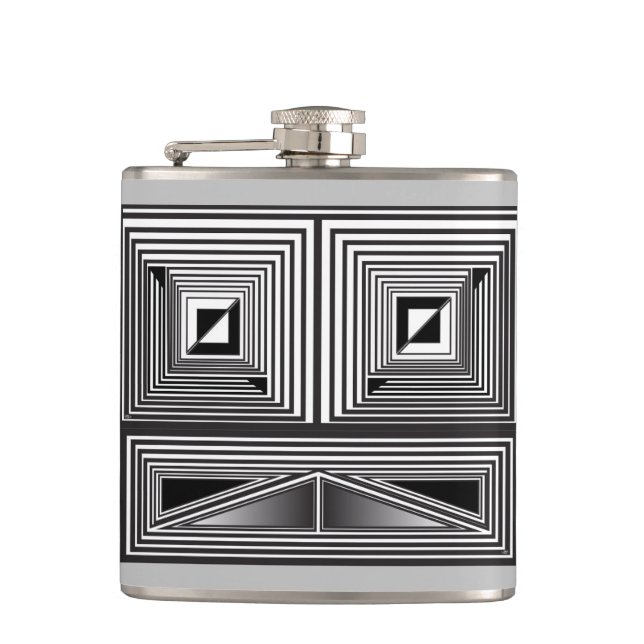 Optics thru Shapes Hip Flask (Front)