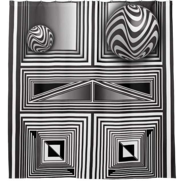 Optics thru Shapes  Shower Curtain (Front)