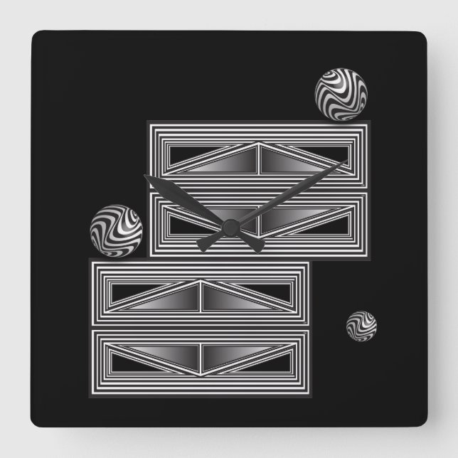 Optics thru Shapes Square Wall Clock (Front)
