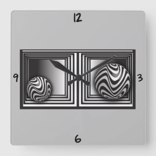 Optics thru Shapes Square Wall Clock