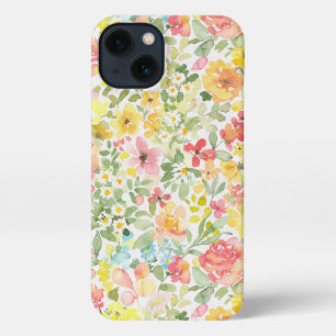 Optimism - vivid watercolor floral iPhone 13 case