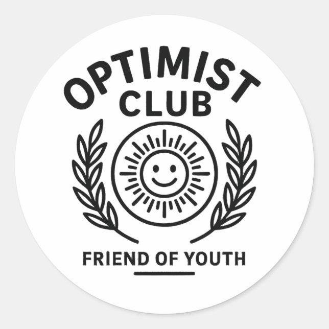 optimist club classic round sticker (Front)