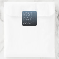 Optimistic Blue Typographic Wedding Sticker