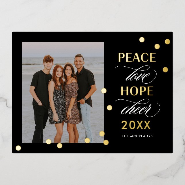 Optimistic Mood FOIL Happy New Year Postcard (Front)