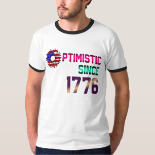 Optimistic since 1776 United States Flag 4th July T-Shirt