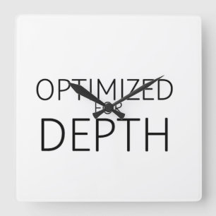 Optimized For Depth Minimalist Technical Square Wall Clock