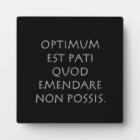 Optimum est pati quod emendare non possis
