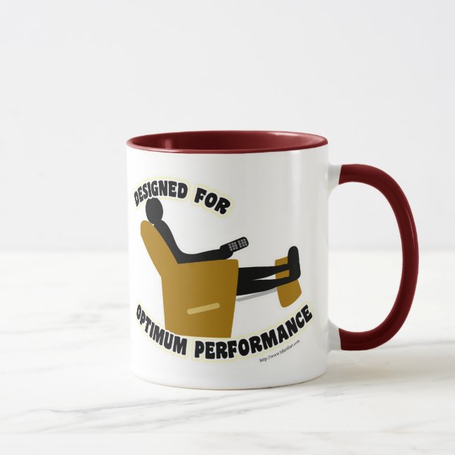 Optimum Performance Cheeky Lazy Slogan Mug (Right)