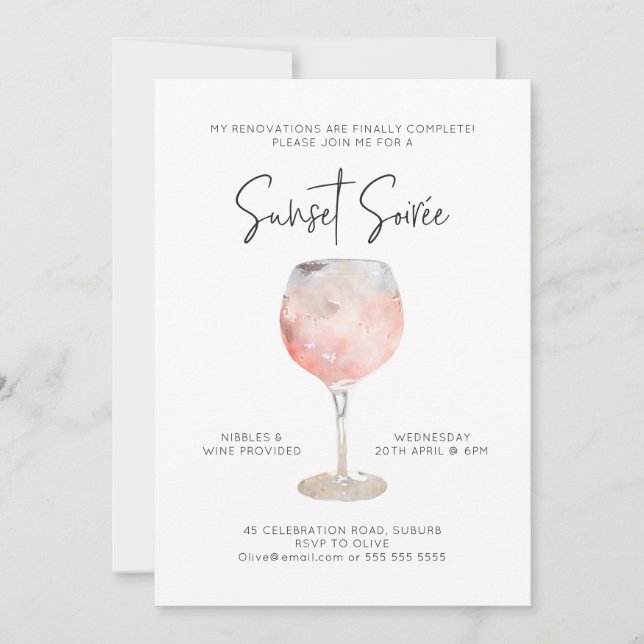 Option 2: Sunset Soiree Invitation (Front)