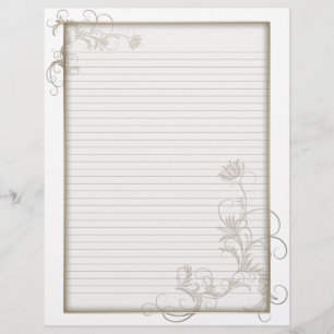 Optional Line Letterhead Brass Floral White Frame