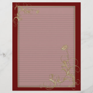 Optional Line Letterhead GoldFloral Burgundy Frame