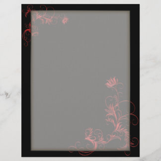Optional Lines Letterhead Red Floral Black Frame