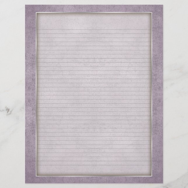 Optional Lines Letterhead with Aged Frame Lilac (Front)