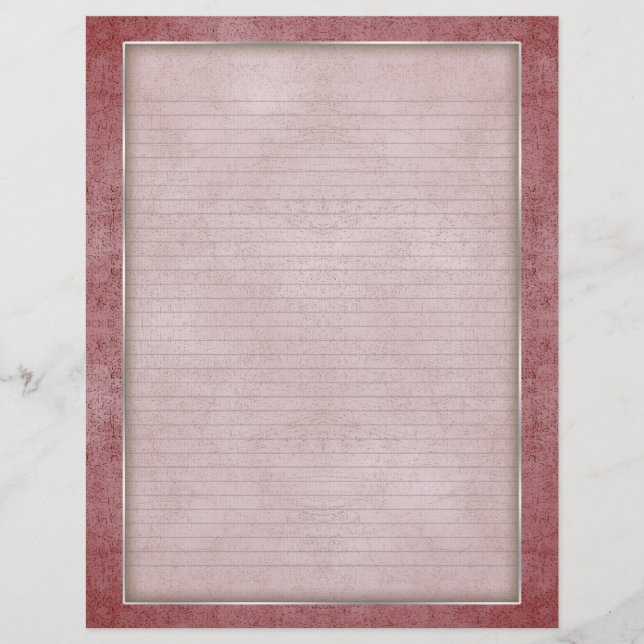 Optional Lines Letterhead with Aged Frame Red (Front)