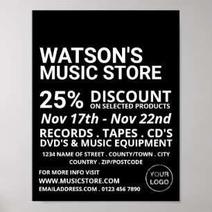 Optional Logo, Music Store Advertising Poster