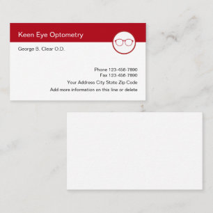 Optometrist And Eywear Design Business Card