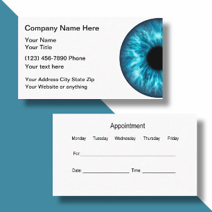 Optometrist Appointment Card For An Eye Doctor