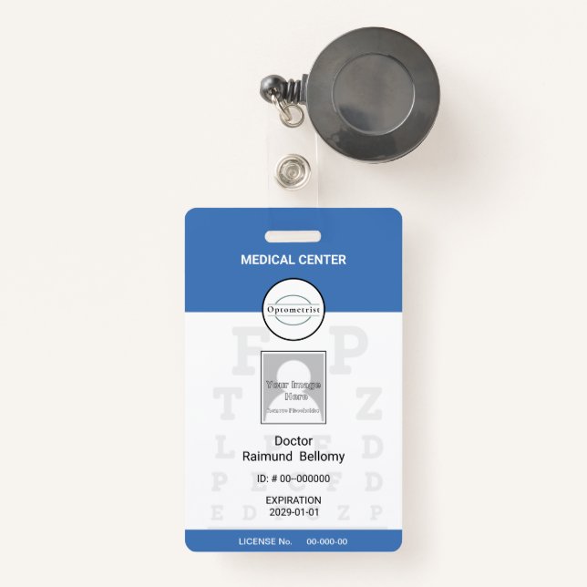 Optometrist Badge ID Badge (Front with Retractable)