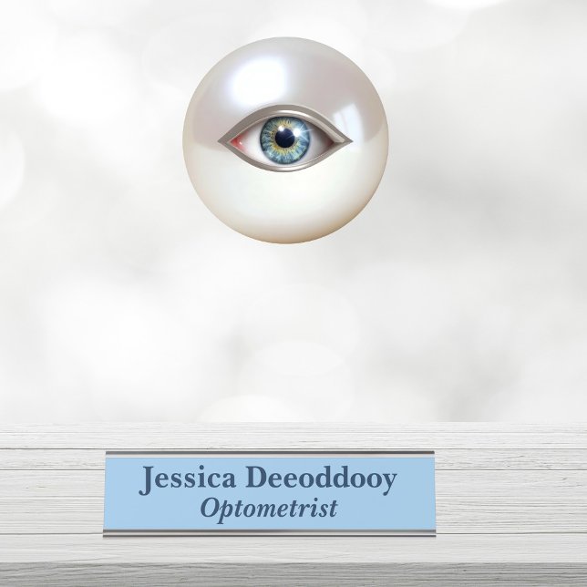 Optometrist Blue Desk Name Plate (Creator Uploaded)