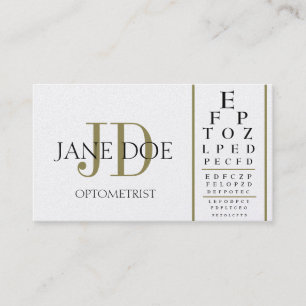 Optometrist Chart Deluxe Gold Business Card