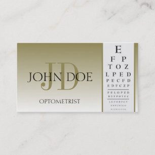 Optometrist Chart Eye Doctor Gold Fade Monogram Business Card