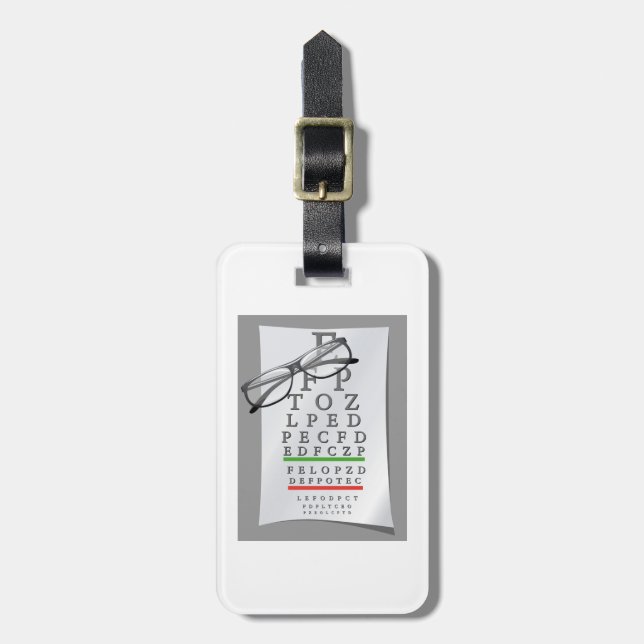 Optometrist Chart Luggage Tags (Front Vertical)