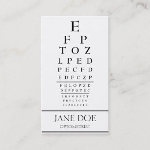 Optometrist Chart Stripes White Business Card