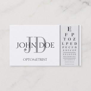 Optometrist Chart White Business Card