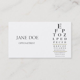 Optometrist Chart White/Gold Stripes Business Card