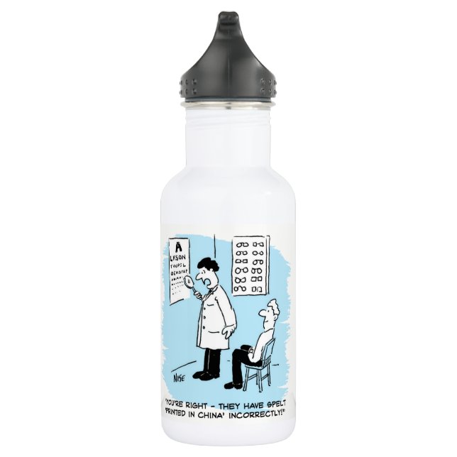 Optometrist Checks Wall Chart 532 Ml Water Bottle (Right)