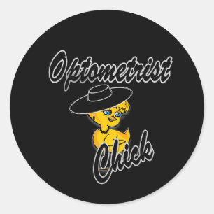 Optometrist Chick #4 Classic Round Sticker