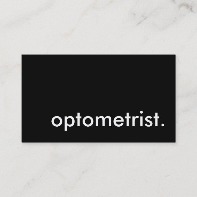 optometrist. (colour customisable) business card (Front)