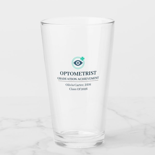 Optometrist Custom Name Since Year Glass (Front)
