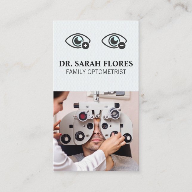 Optometrist Doctor | Phoropter Equipment Business Card (Front)