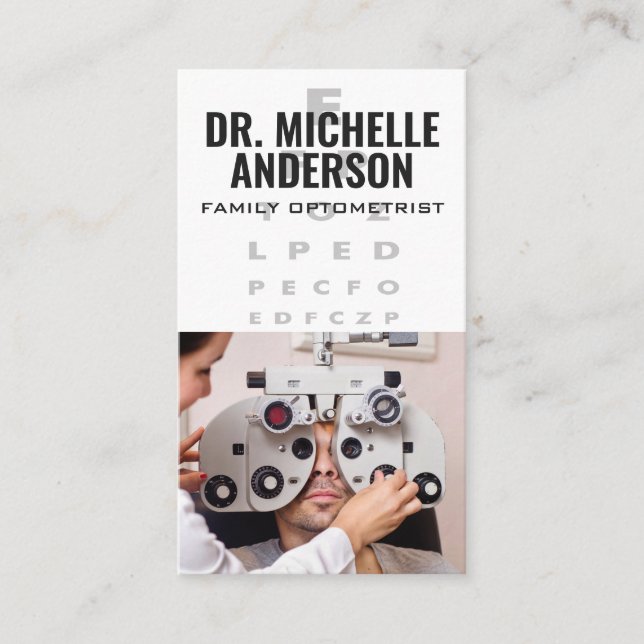 Optometrist Doctor | Phoropter Equipment Session Business Card (Front)