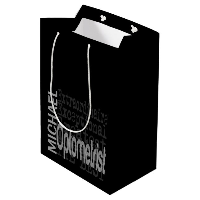 Optometrist Extraordinaire CUSTOM Medium Gift Bag (Back Angled)