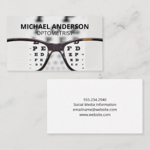 Optometrist Eye Chart Prescription Glasses Business Card