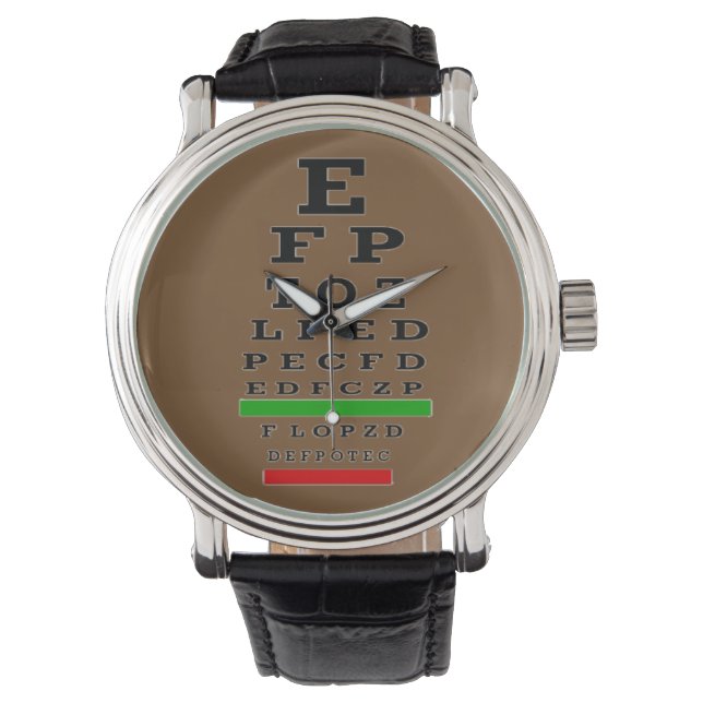 Optometrist Eye Chart Watch Black II (Front)