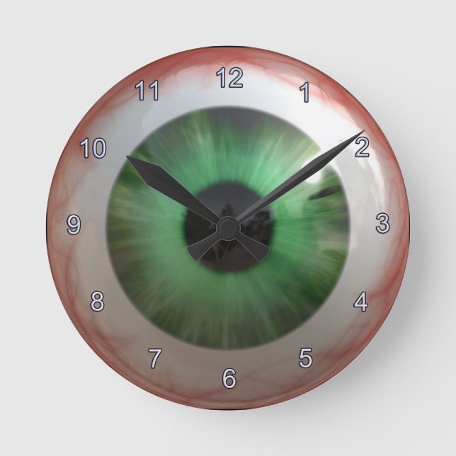 Optometrist Eye Doctor Spooky Fun Green Eye Clock (Front)