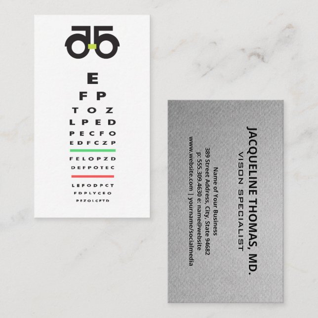 Optometrist | Eye Exam Appointment Card (Front/Back)