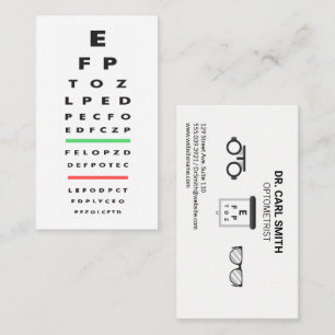 Optometrist   Eye Exam Chart   Vision Care Appointment Card