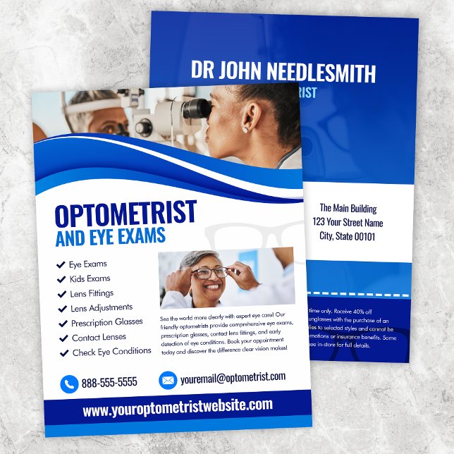 Optometrist Eye Exam Flyer Template (Creator Uploaded)