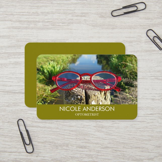  Optometrist Eye Glasses Business Card (Front/Back In Situ)